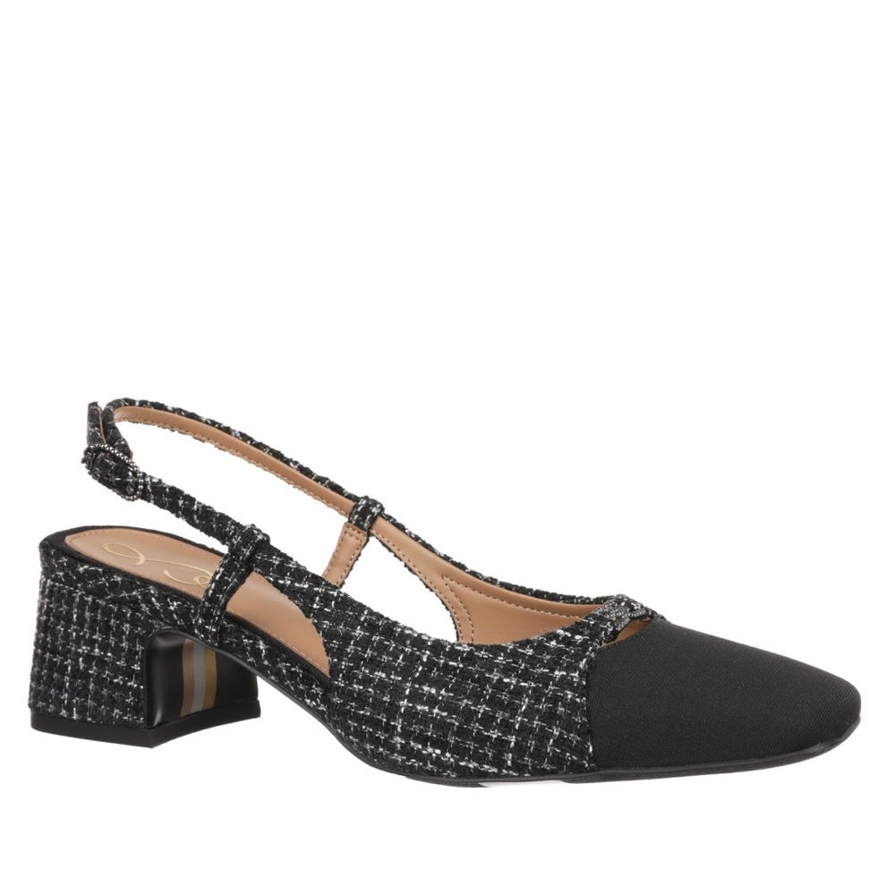 Tarra 2 Slingback in Black Muti Tweed